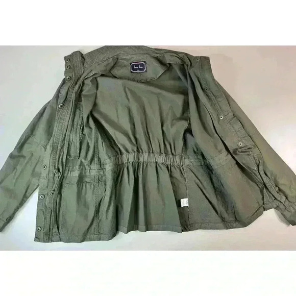 Love Tree Womens L Olive Green Military Utility Jacket Chore Pocket Zip Button - Picture 5 of 14